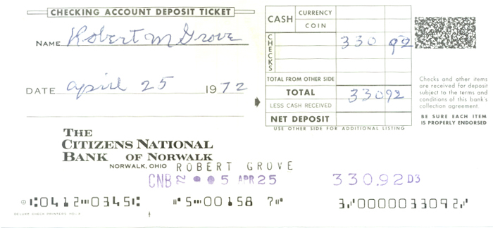 deposit slip